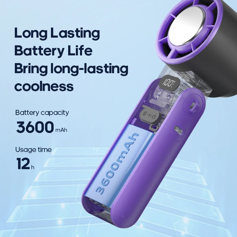 KINSCOTER Outdoor Foldable Portable Handheld Fan Mini Cooling Rechargeable
