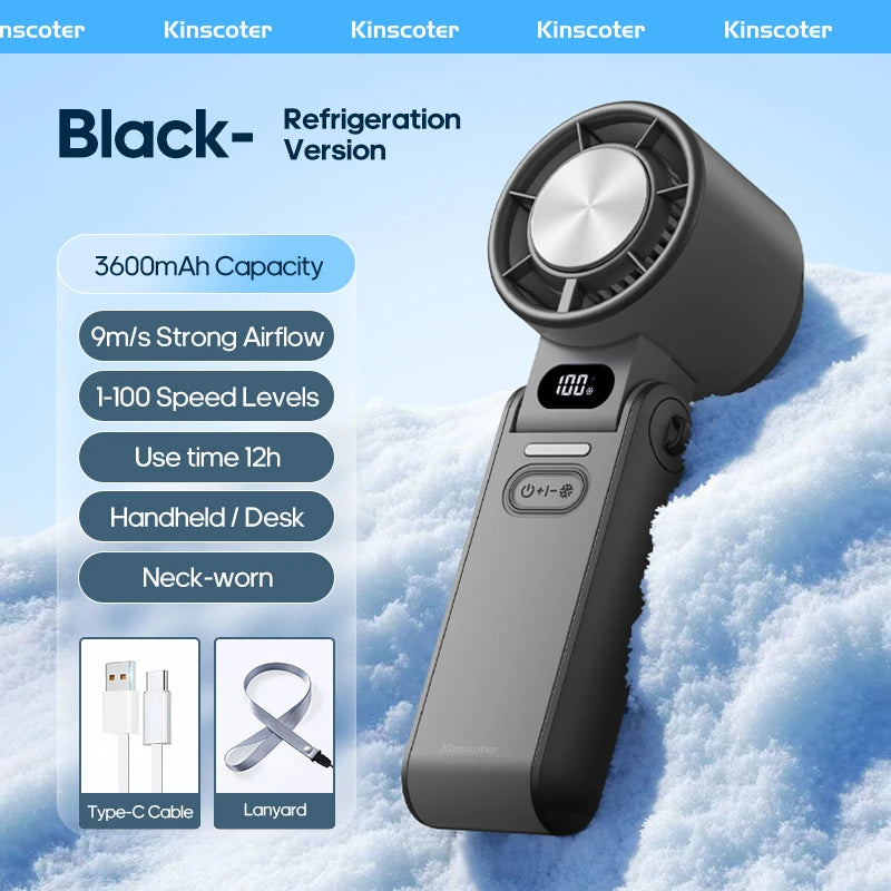 KINSCOTER Outdoor Foldable Portable Handheld Fan Mini Cooling Rechargeable